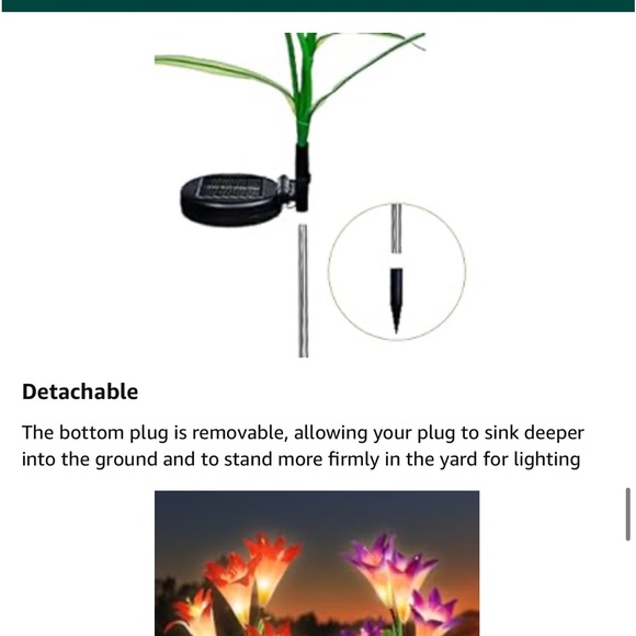 Qunlight Outdoor Solar 2-pack Purple & White Lilies Stake Flowers Waterproof - Picture 6 of 16